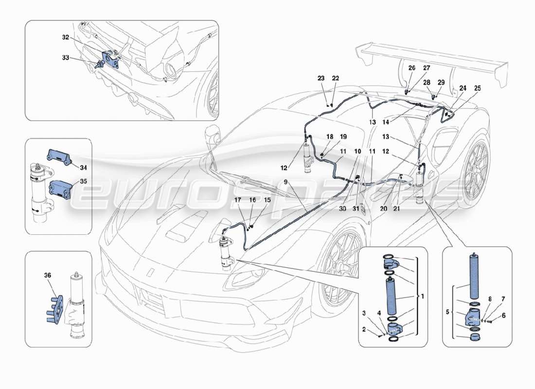 ferrari 488 challenge hebesystem teilediagramm