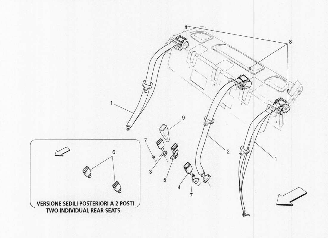 maserati qtp. v6 3.0 tds 275bhp 2017 sicherheitsgurte hinten teilediagramm