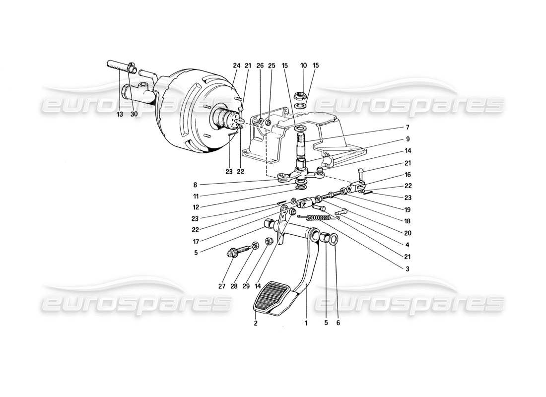 ferrari 328 (1985) bremshydrauliksystem (varianten für rhd-version) teilediagramm