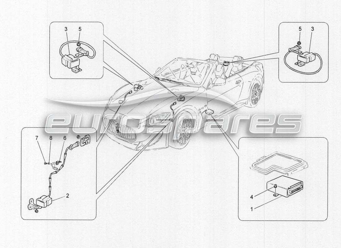 maserati grancabrio mc centenario elektronisches management (federung) ersatzteildiagramm