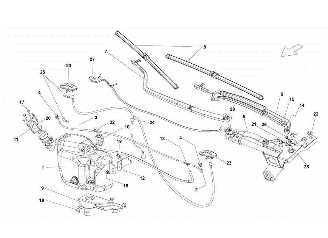 lamborghini gallardo lp560-4s update scheibenwischer-ersatzteildiagramm