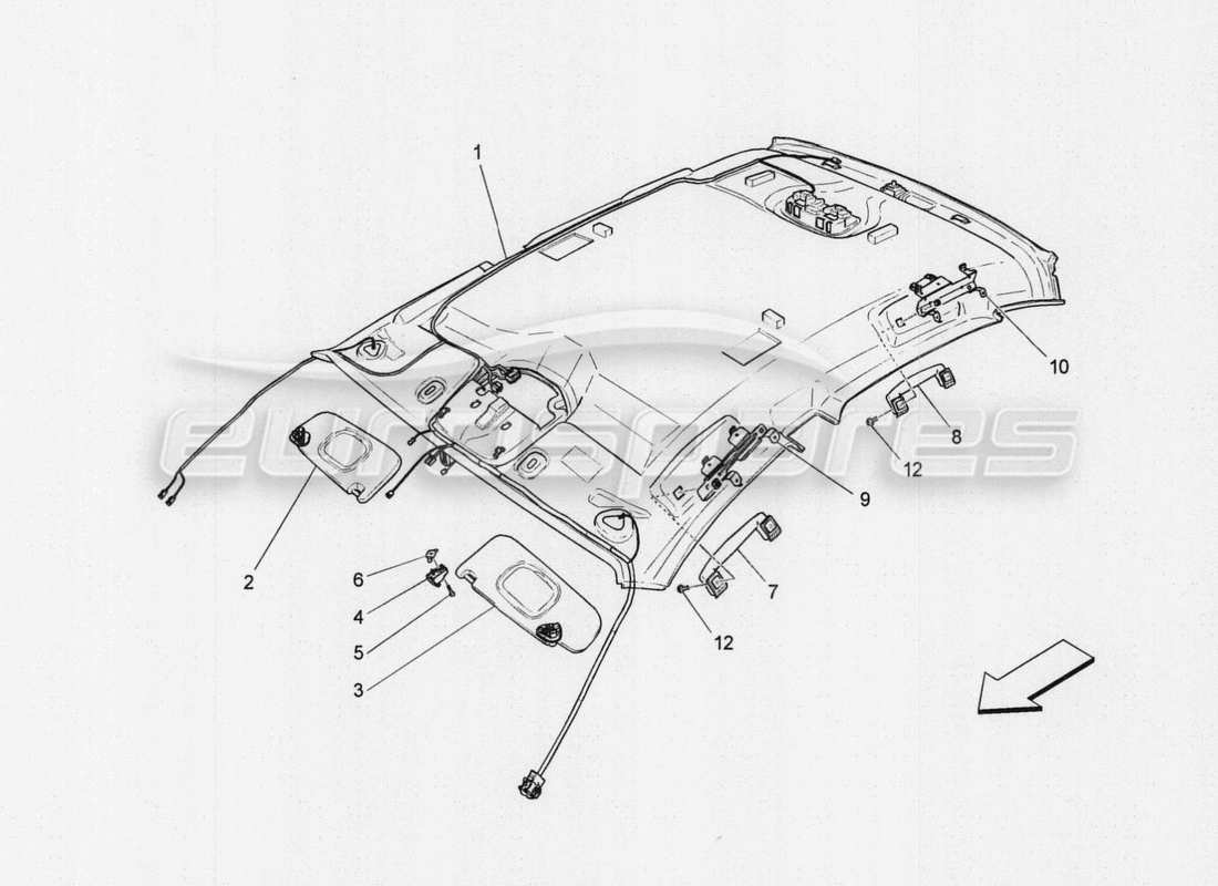 maserati qtp. v8 3.8 530bhp auto 2015 rücksitze: mechanik und elektronik teilediagramm