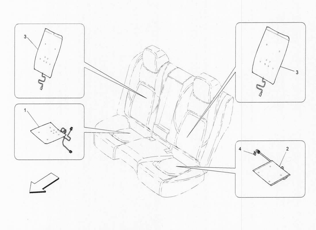 maserati qtp. v6 3.0 bt 410bhp 2015 rücksitzelektronik teilediagramm