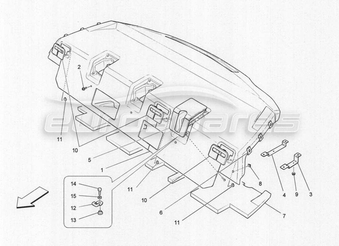 maserati qtp. v8 3.8 530bhp auto 2015 teilediagramm für fahrgastraum- und säulenverkleidungen sowie seitenwände