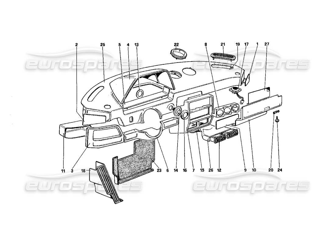 ferrari 328 (1985) instrumententafel teilediagramm