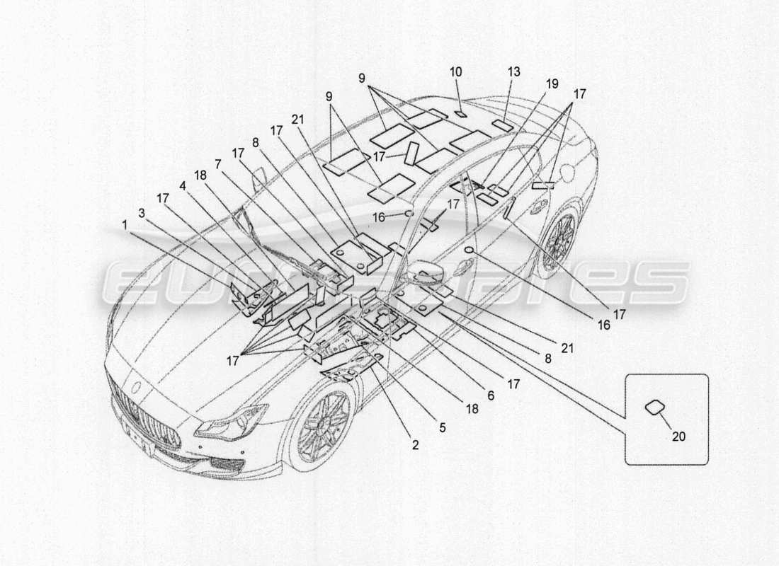 maserati qtp. v8 3.8 530bhp auto 2015 gepäckraummatten ersatzteildiagramm