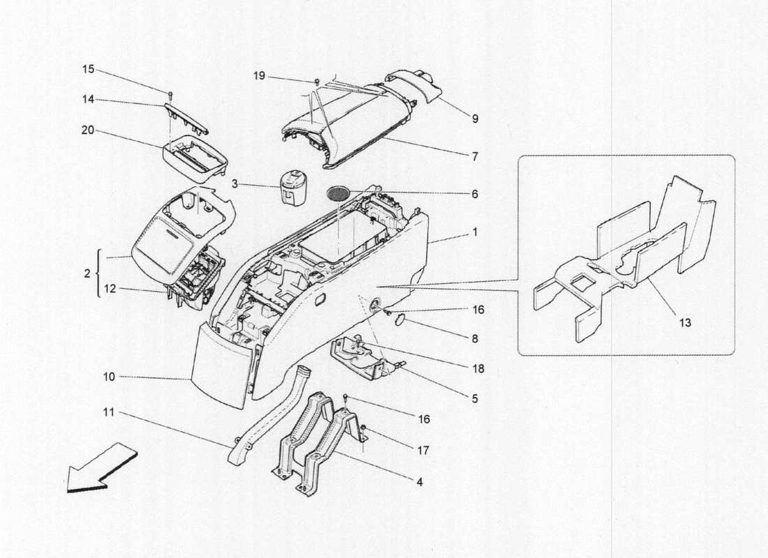 maserati qtp. v6 3.0 tds 275bhp 2017 handschuhfächer teilediagramm