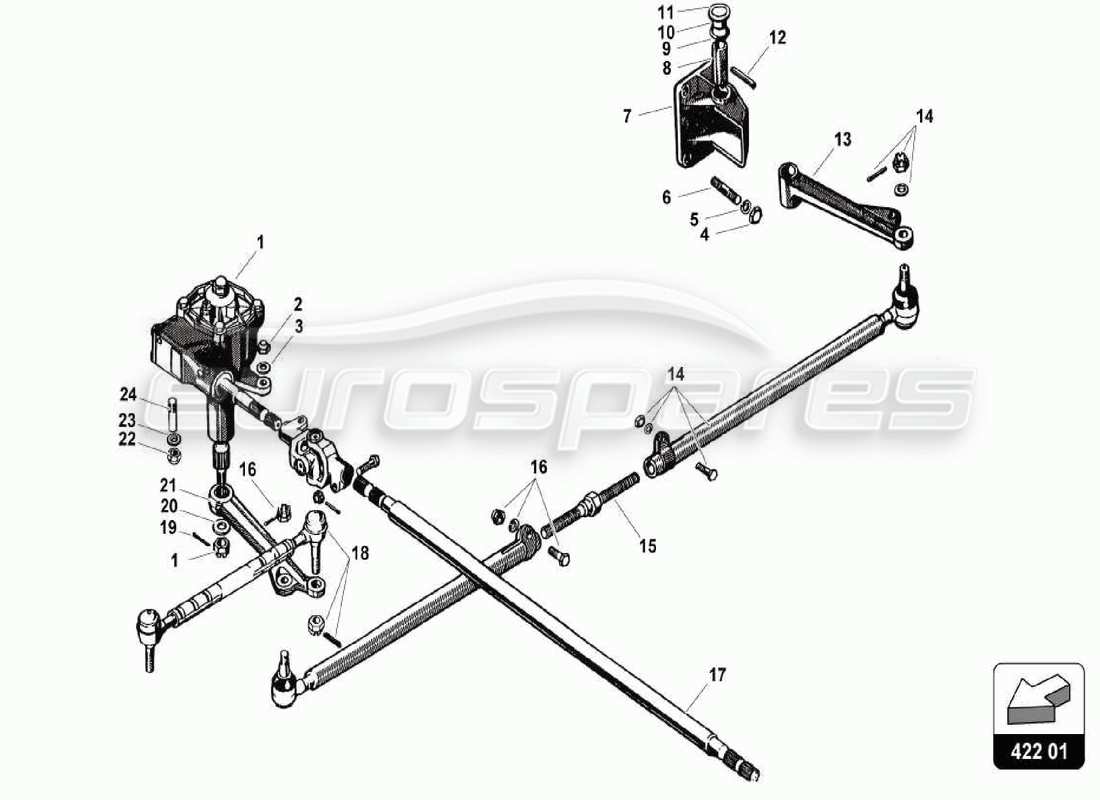 lamborghini 350 gt servolenkung - teilediagramm