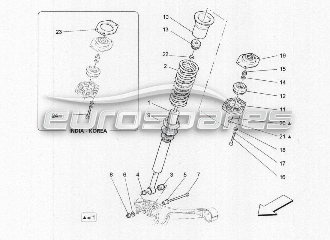 maserati grancabrio mc centenario teilediagramm für vordere dämpfungsorgane