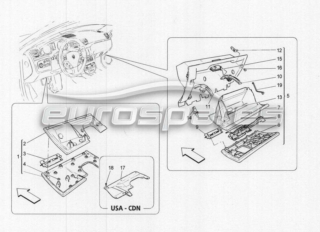 maserati grancabrio mc centenario handschuhfächer teilediagramm