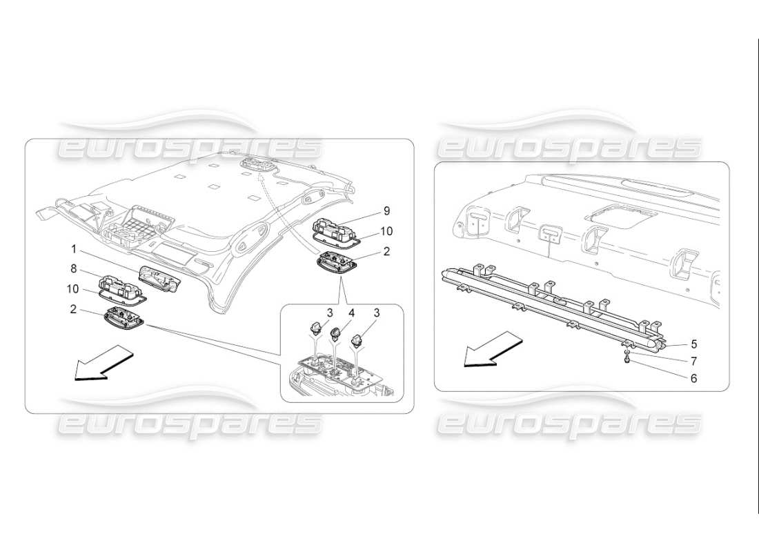 maserati qtp. (2008) 4.2 auto interne fahrzeuggeräte teilediagramm