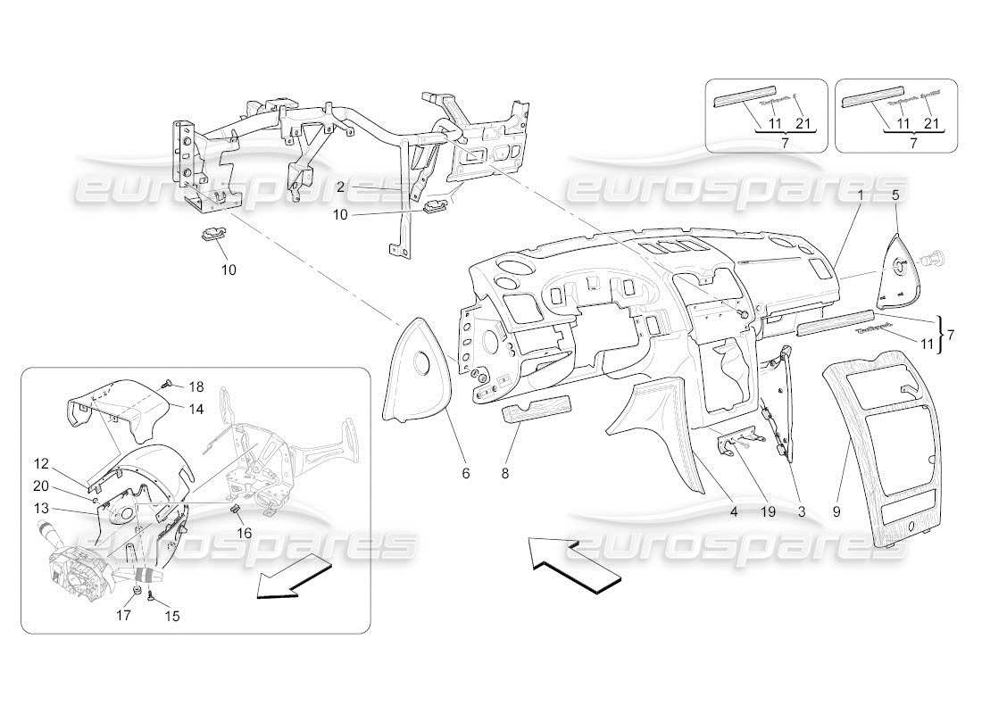 maserati qtp. (2011) 4.7 auto dashboard unit ersatzteildiagramm