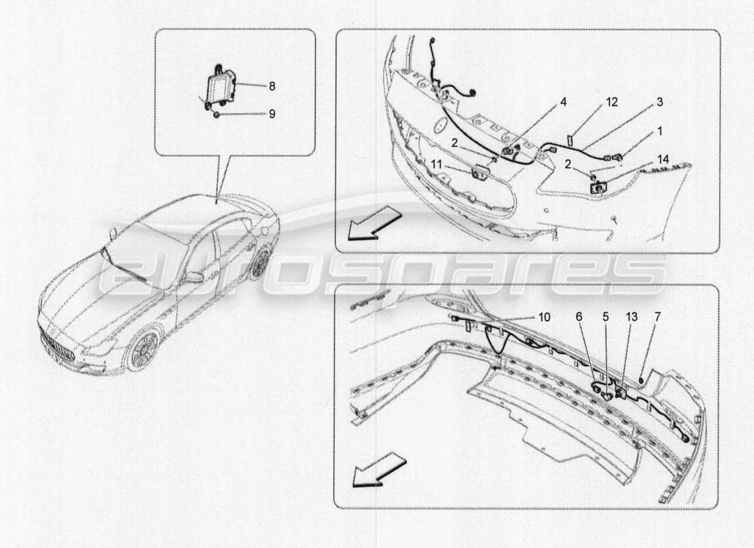 maserati qtp. v8 3.8 530bhp 2014 auto parksensoren teilediagramm