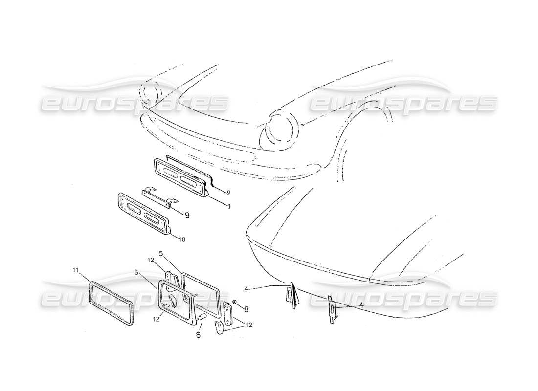 ferrari 275 (pininfarina coachwork) gruppe portatarghe ant. e-post. teilediagramm