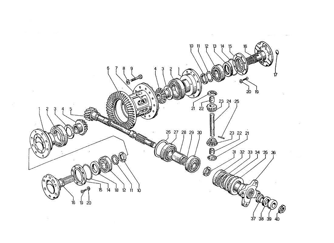 lamborghini jarama differential teilediagramm