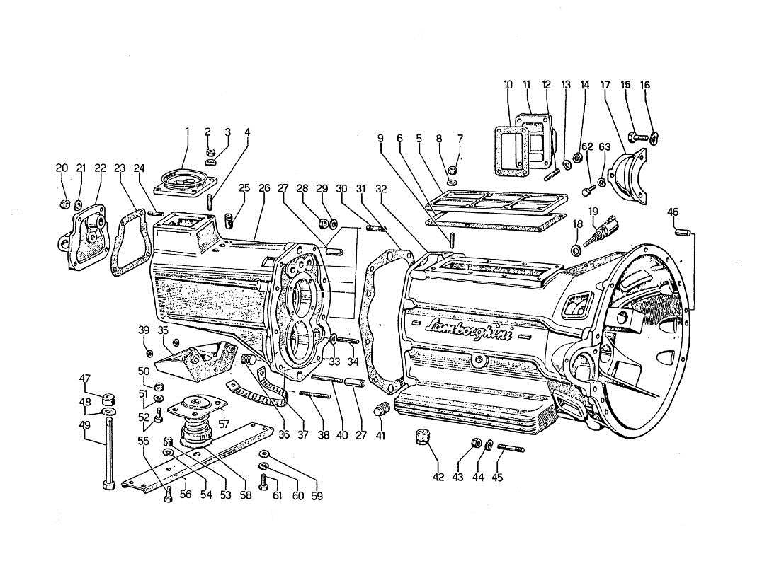 lamborghini jarama getriebe teilediagramm