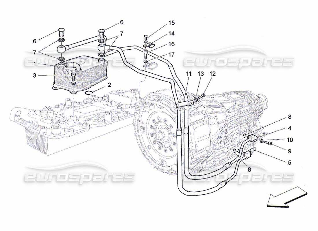 maserati qtp. (2010) 4.7 schmierung und kühlung des getriebeöls teilediagramm