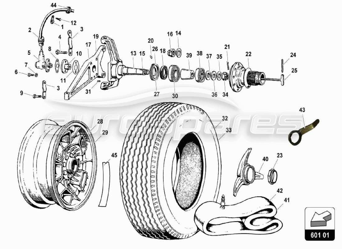 lamborghini miura p400s reifen ersatzteildiagramm