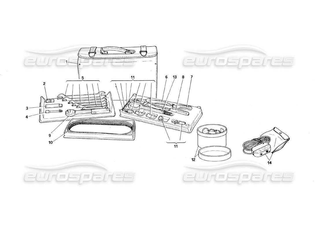 ferrari 348 (1993) tb / ts ausrüstung - teilediagramm für vertikale beutel