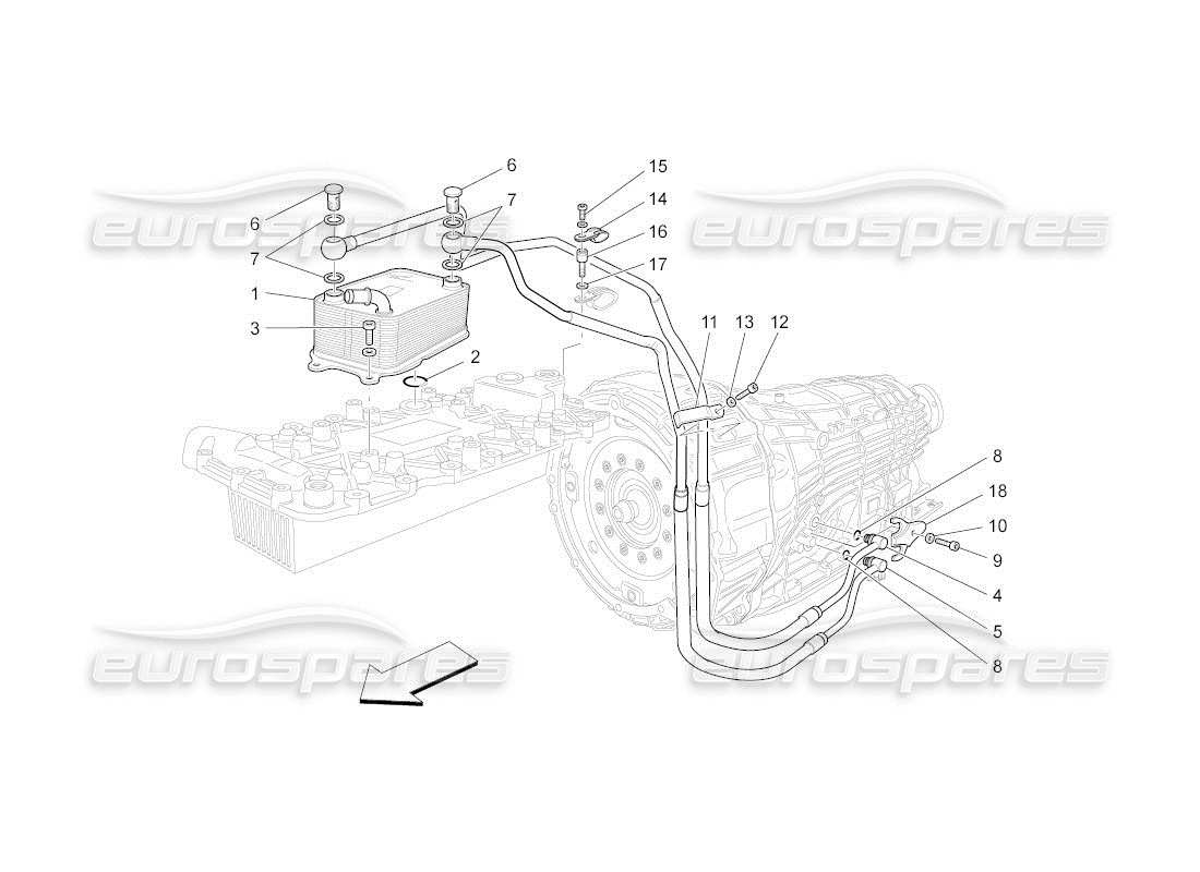 maserati qtp. (2011) 4.2 auto schmierung und kühlung des getriebeöls teilediagramm