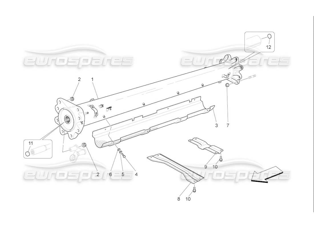 maserati qtp. (2007) 4.2 f1 getrieberohr-ersatzteildiagramm