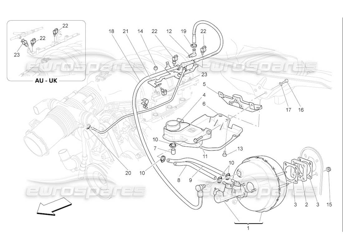 maserati qtp. (2007) 4.2 f1 bremsservosystem teilediagramm