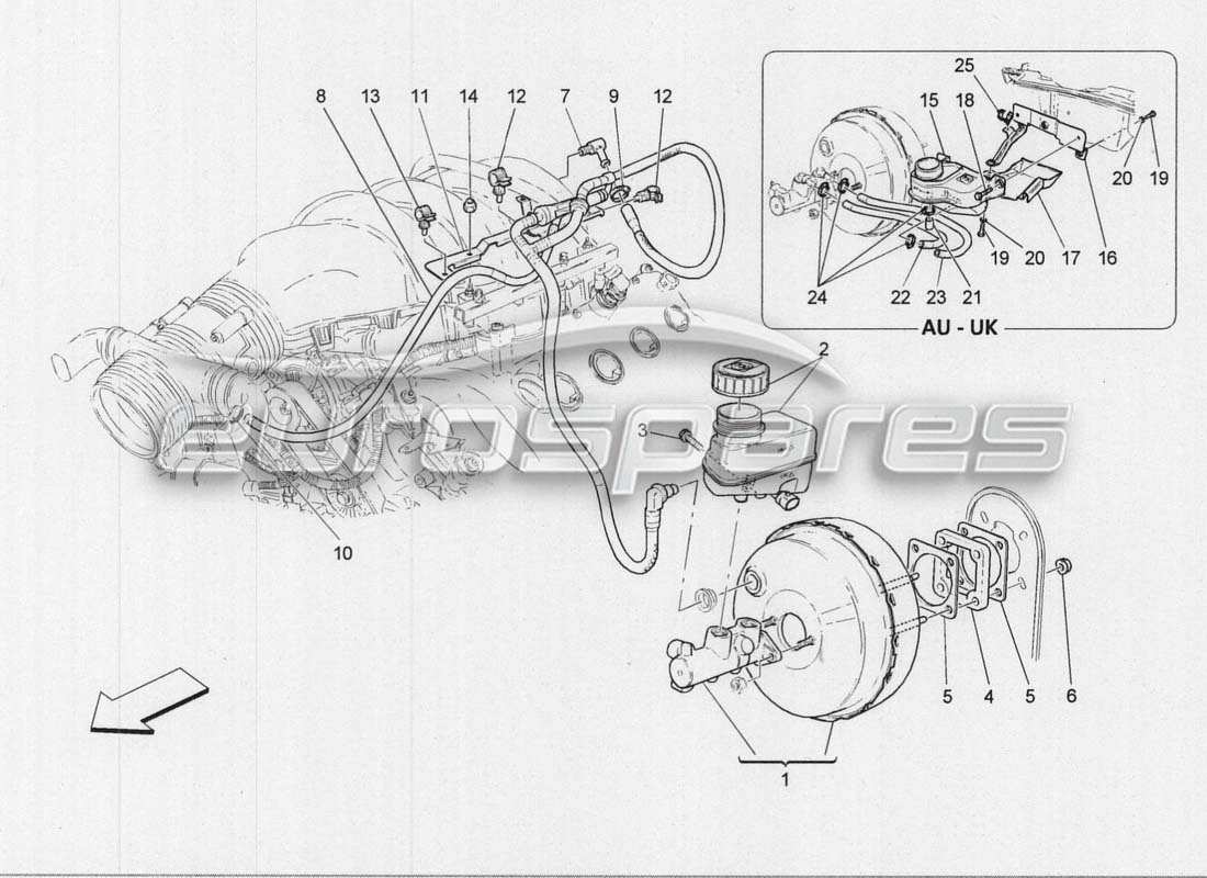 maserati grancabrio mc centenario bremsservosystem teilediagramm