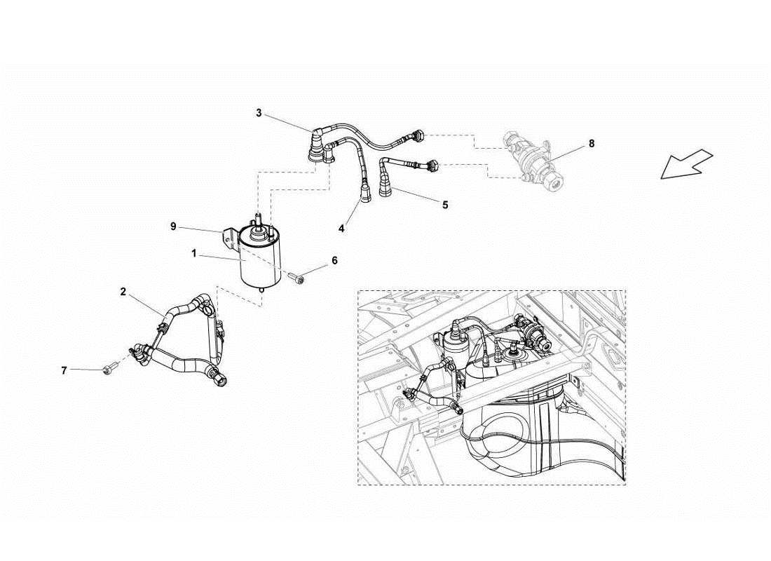 lamborghini gallardo lp560-4s update kraftstofffilter ersatzteildiagramm