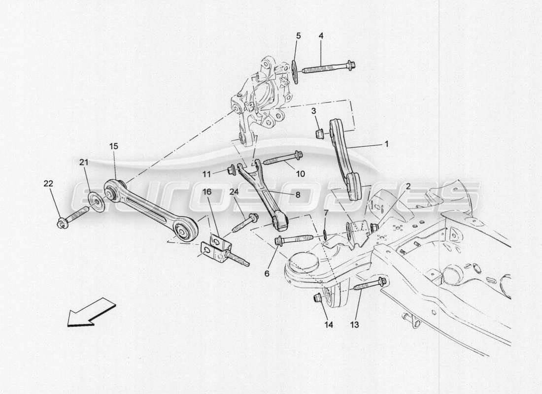 maserati qtp. v8 3.8 530bhp auto 2015 hinterradaufhängung teilediagramm