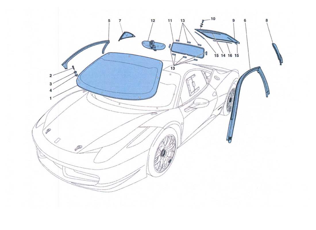 ferrari 458 challenge cristalli e guarnizioni - ersatzteildiagramm