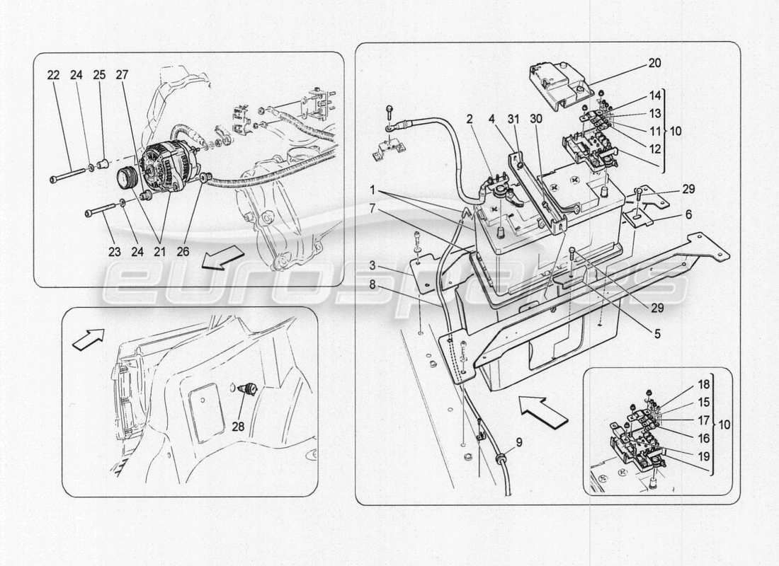 maserati granturismo special edition energiegeneration und -speicherung teilediagramm