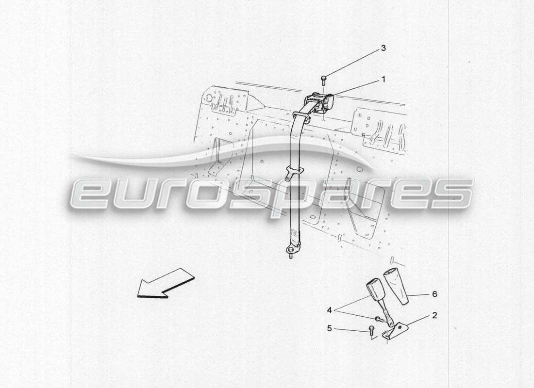 maserati grancabrio mc centenario hintere sicherheitsgurte ersatzteildiagramm