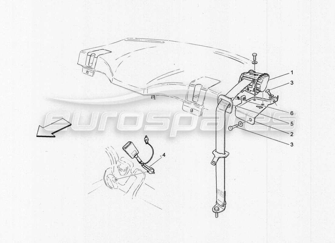 maserati granturismo special edition hintere sicherheitsgurte ersatzteildiagramm