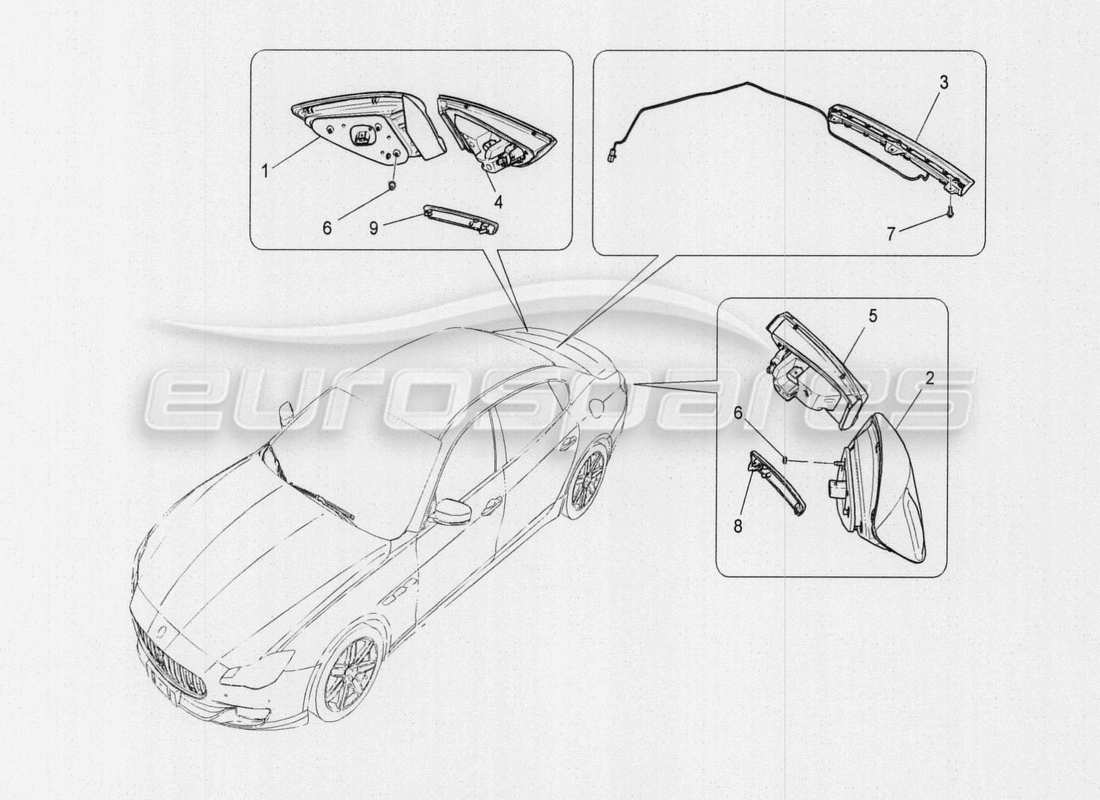 maserati qtp. v8 3.8 530bhp auto 2015 klimaanlage: teilediagramm für geräte im motorraum