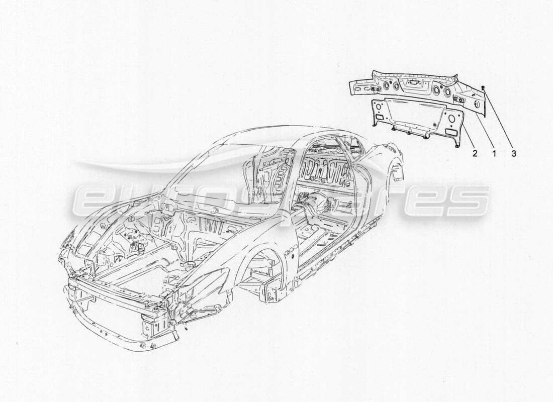 maserati granturismo special edition karosserie und hintere aussenverkleidung teilediagramm