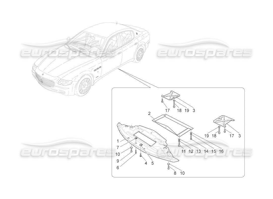 maserati qtp. (2010) 4.2 auto unterboden- und unterflurschutz teilediagramm