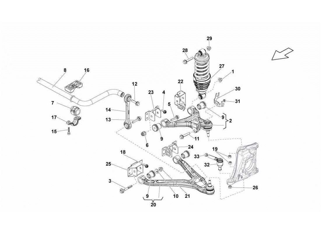 lamborghini gallardo sts ii sc vordere arme teilediagramm