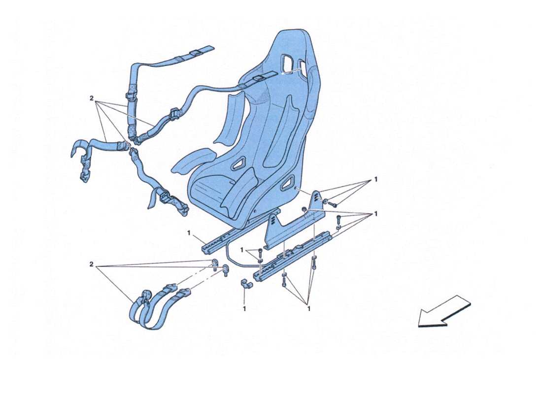 ferrari 458 challenge rennsitz teilediagramm