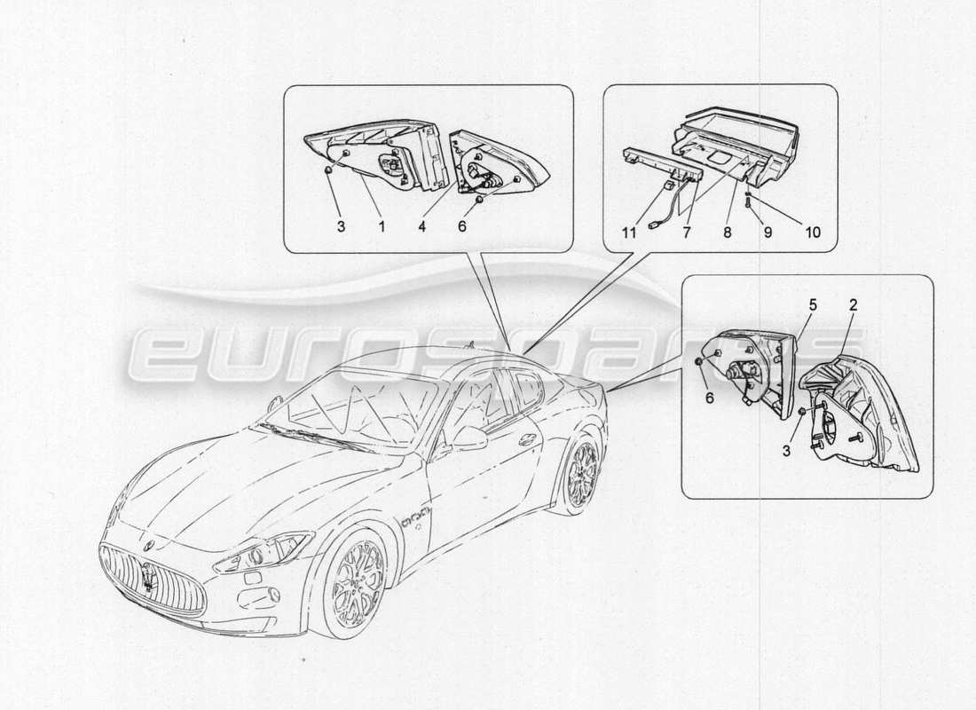 maserati granturismo special edition rücklichtkombinationen ersatzteildiagramm