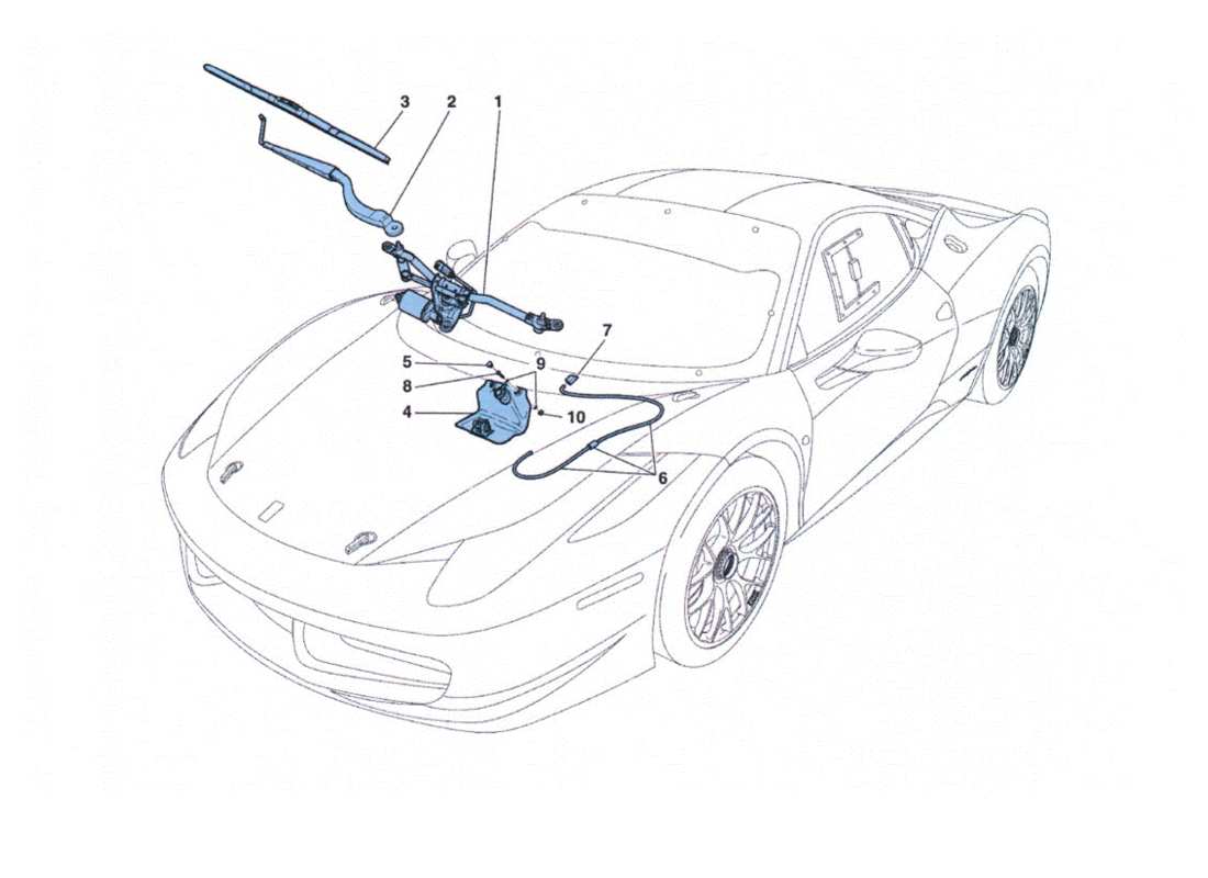 ferrari 458 challenge scheibenwischer teilediagramm