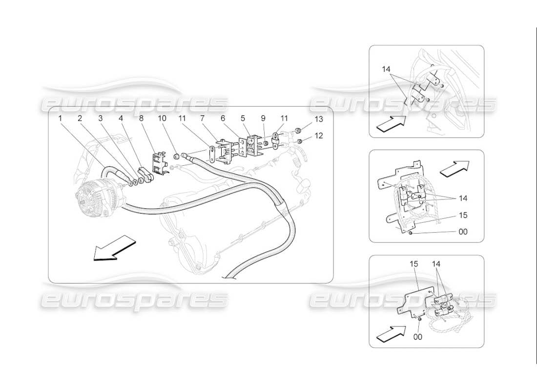 maserati qtp. (2009) 4.7 auto hauptverkabelung teilediagramm