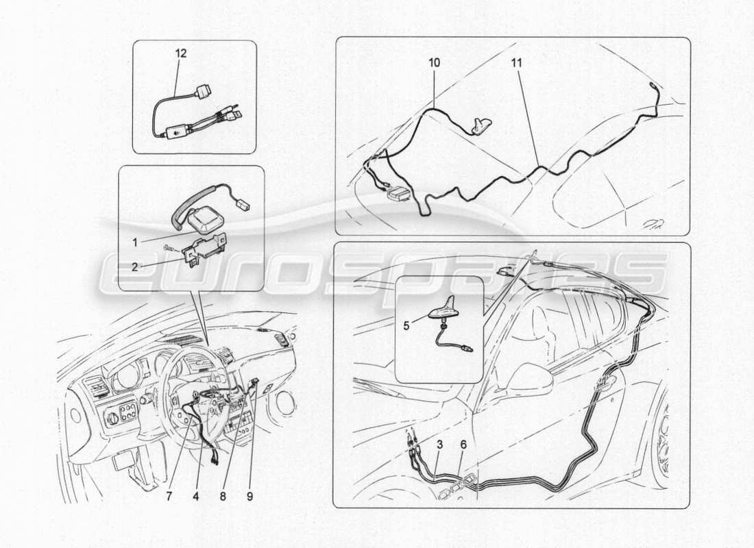 maserati granturismo special edition empfangs- und verbindungssystem teilediagramm