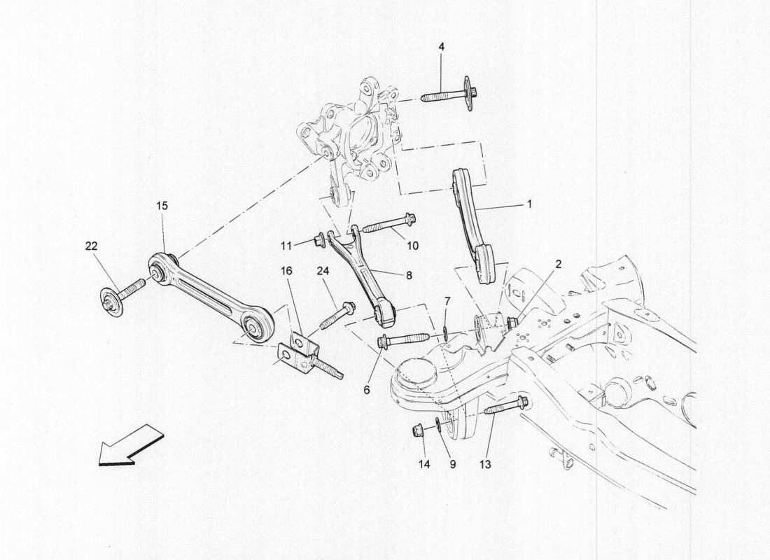 maserati qtp. v6 3.0 tds 275bhp 2017 hinterradaufhängung teilediagramm