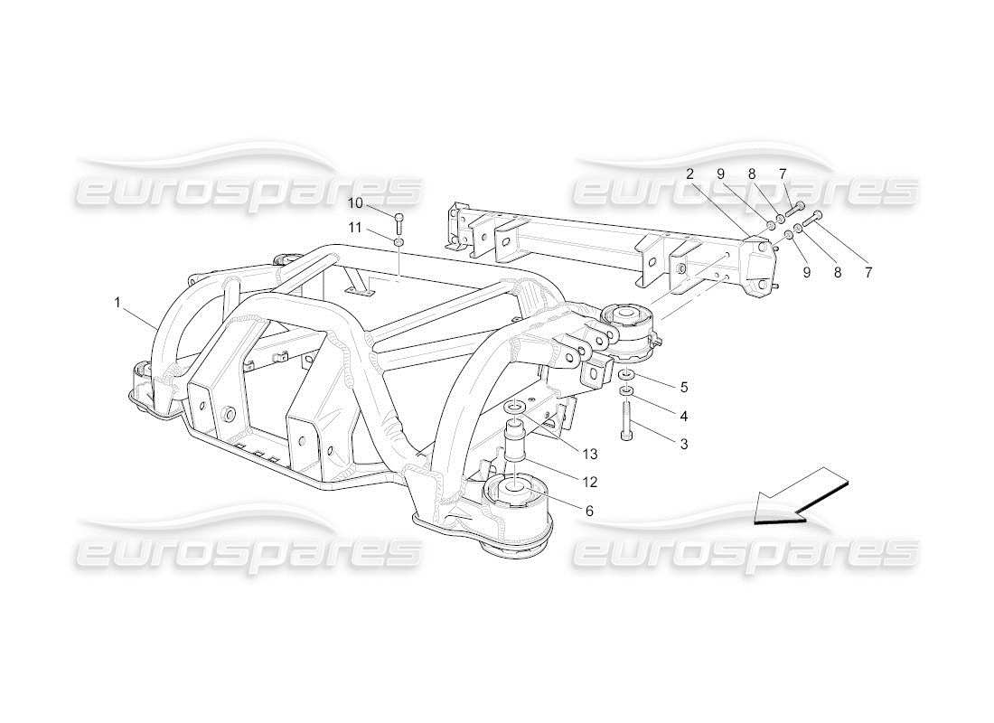 maserati qtp. (2010) 4.2 auto hinteres fahrgestell teilediagramm