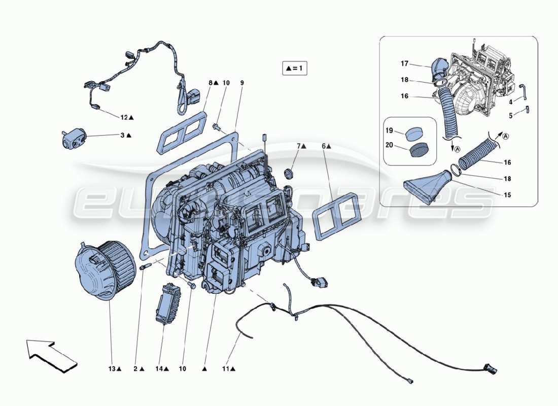 ferrari 488 challenge heater matrix part diagram