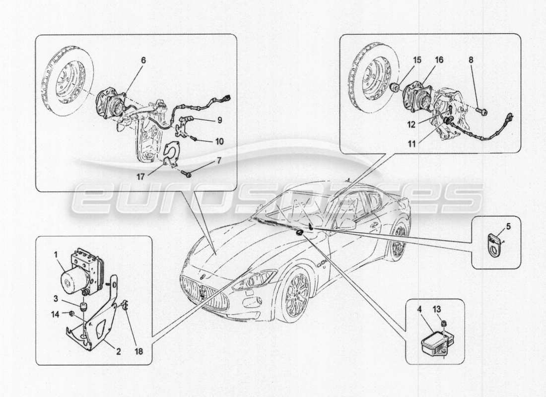 maserati granturismo special edition bremssteuersysteme teilediagramm