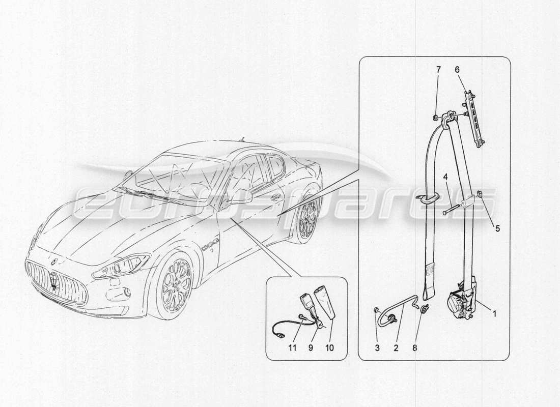 maserati granturismo special edition vordere sicherheitsgurte ersatzteildiagramm