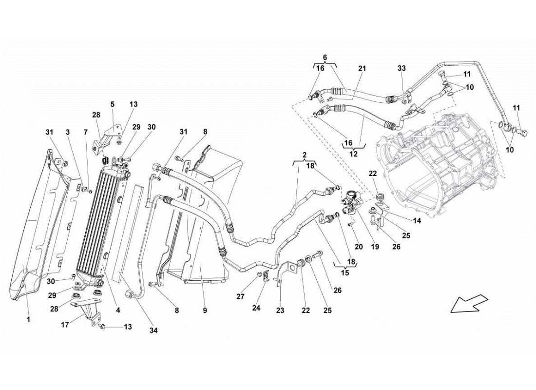 lamborghini gallardo sts ii sc ölkühler teilediagramm