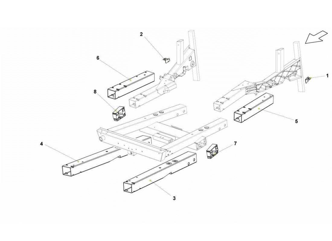 lamborghini gallardo lp570-4s perform vordere rahmenelemente teilediagramm