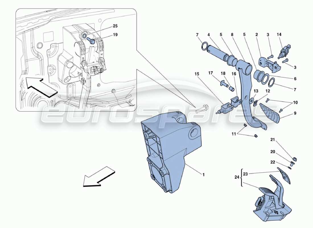 ferrari 488 challenge pedale teilediagramm